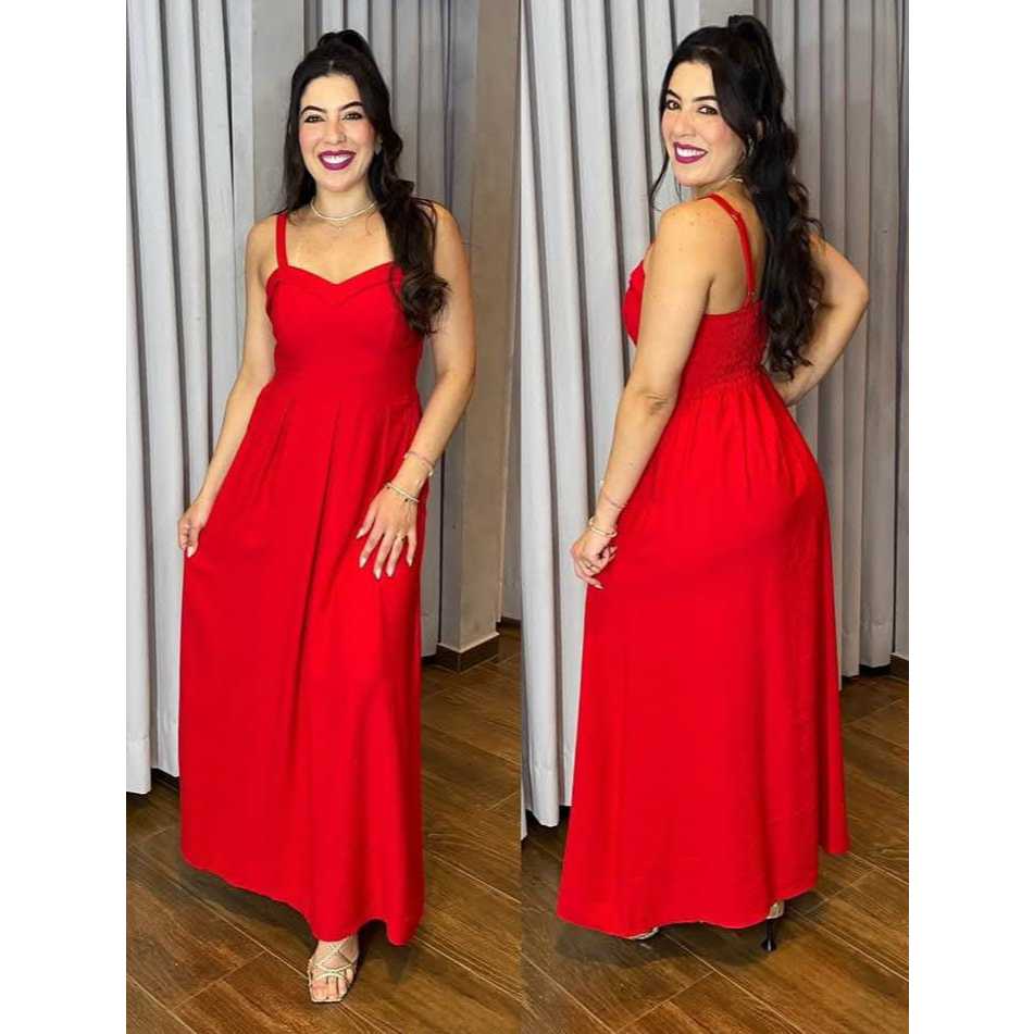 Vestido Longo Viscolinho Elegante e Confortável