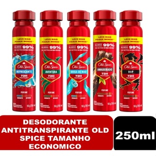 Desodorante Antitranspirante Old Spice Tamanho Econômico em Spray 250ml / 150g em Oferta na Shopee