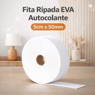 Fita de Eva Branco Para Ripado Autocolante Larg 5cm X 5mm X 10 Metros em Oferta na Shopee