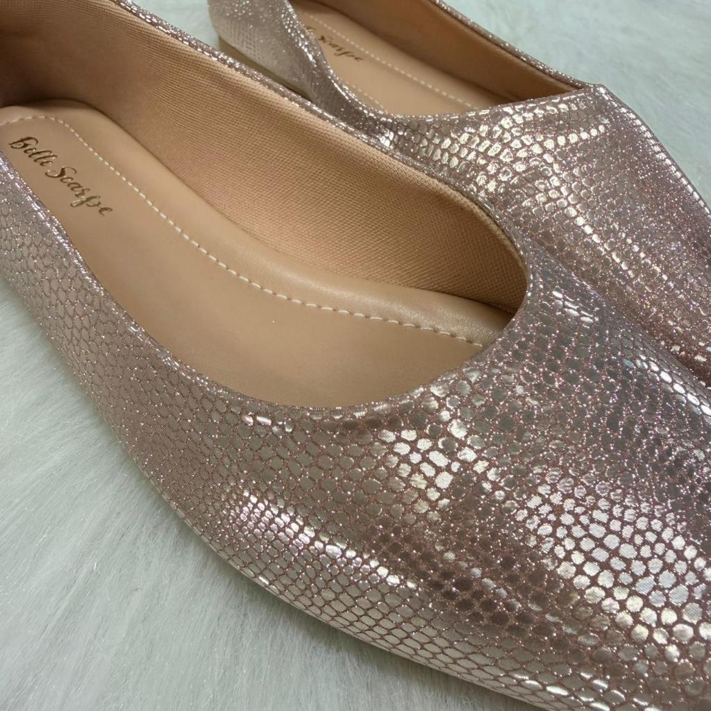 Sapatilha Casual Bico Super Alongado Confortável Confort Festa Elegante Chic Craquelado Importado — imagem 2 de 2
