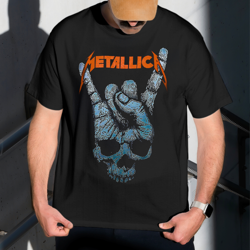 Camiseta Masculina Estampa Metallica Rock 100% Algodão Estilo Conforto Diário Do Tamanho P ao GG