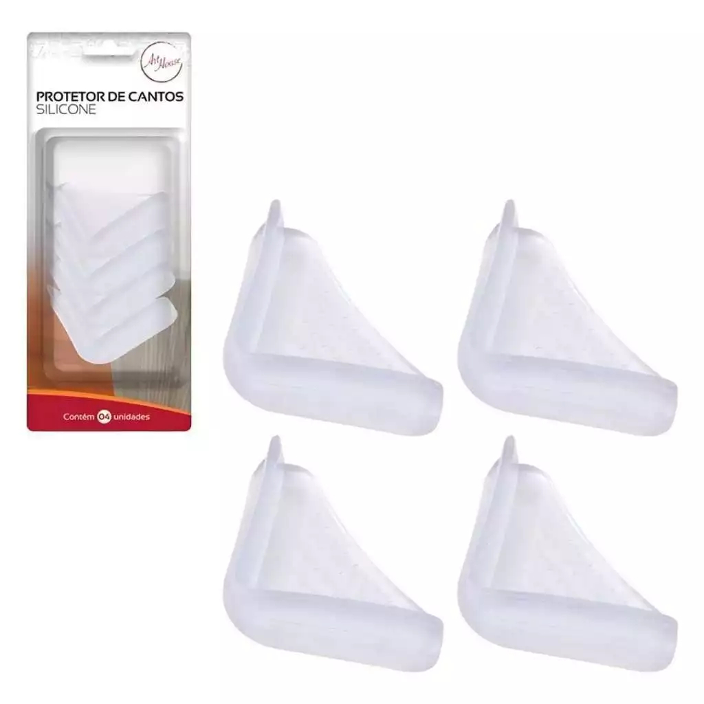 Protetor Quina Mesa Canto Ponta Segurança Bebê Criança Cor Transparente- ART HOUSE