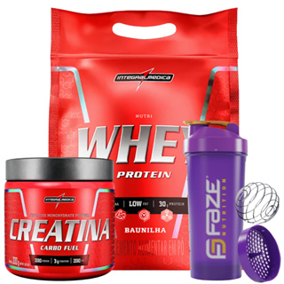 Kit Nutri Whey Refil 900g + Creatina CarboFuel 300g + Coqueteleira em Oferta na Shopee