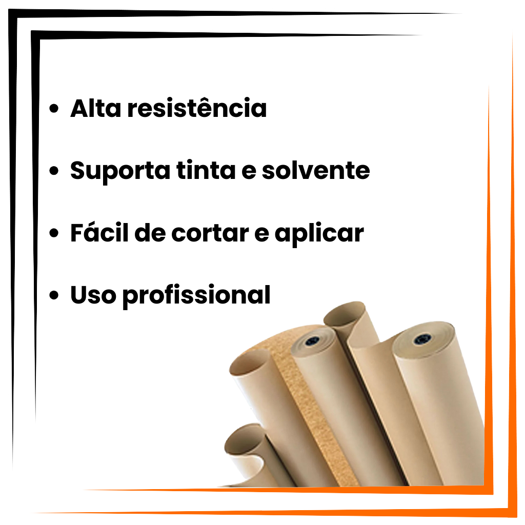 Papel Kraft Automotivo 90cm x 50m – Proteção para Pintura, Mascaramento e Obras