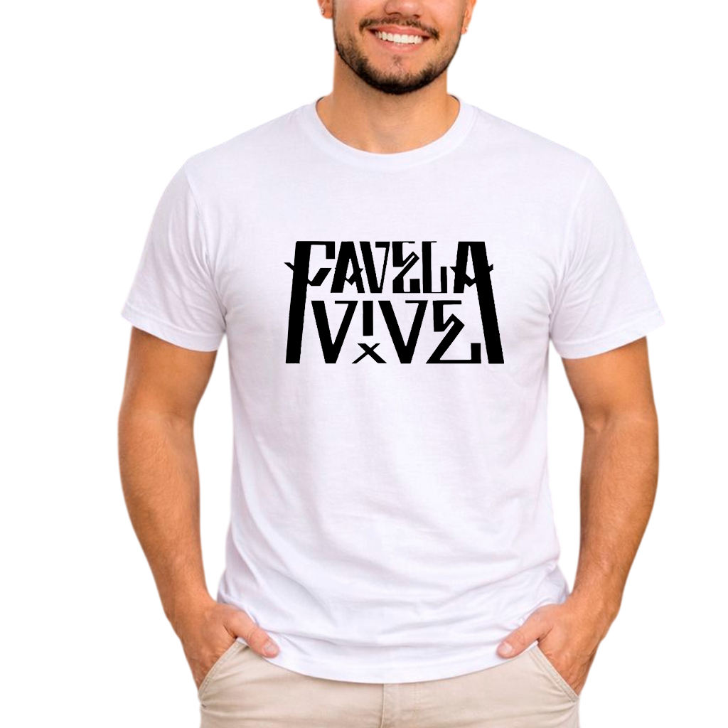 Camiseta Algodão Favela Vive Moda Streetwear Hip Hop e Rap