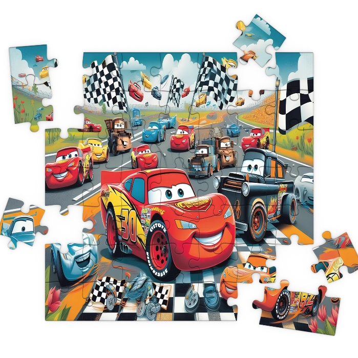 Quebra Cabeça MDF McQueen Carros 49 Peças Vários Modelos Mega Oferta!