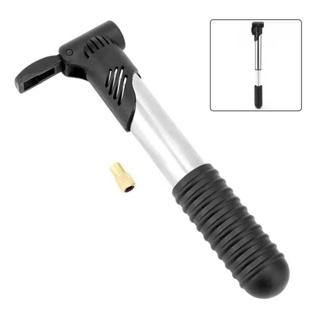Bomba de Ar Portátil em ABS para Pneus de Motocicleta | Inflador Manual Compacto, Resistente e Eficiente