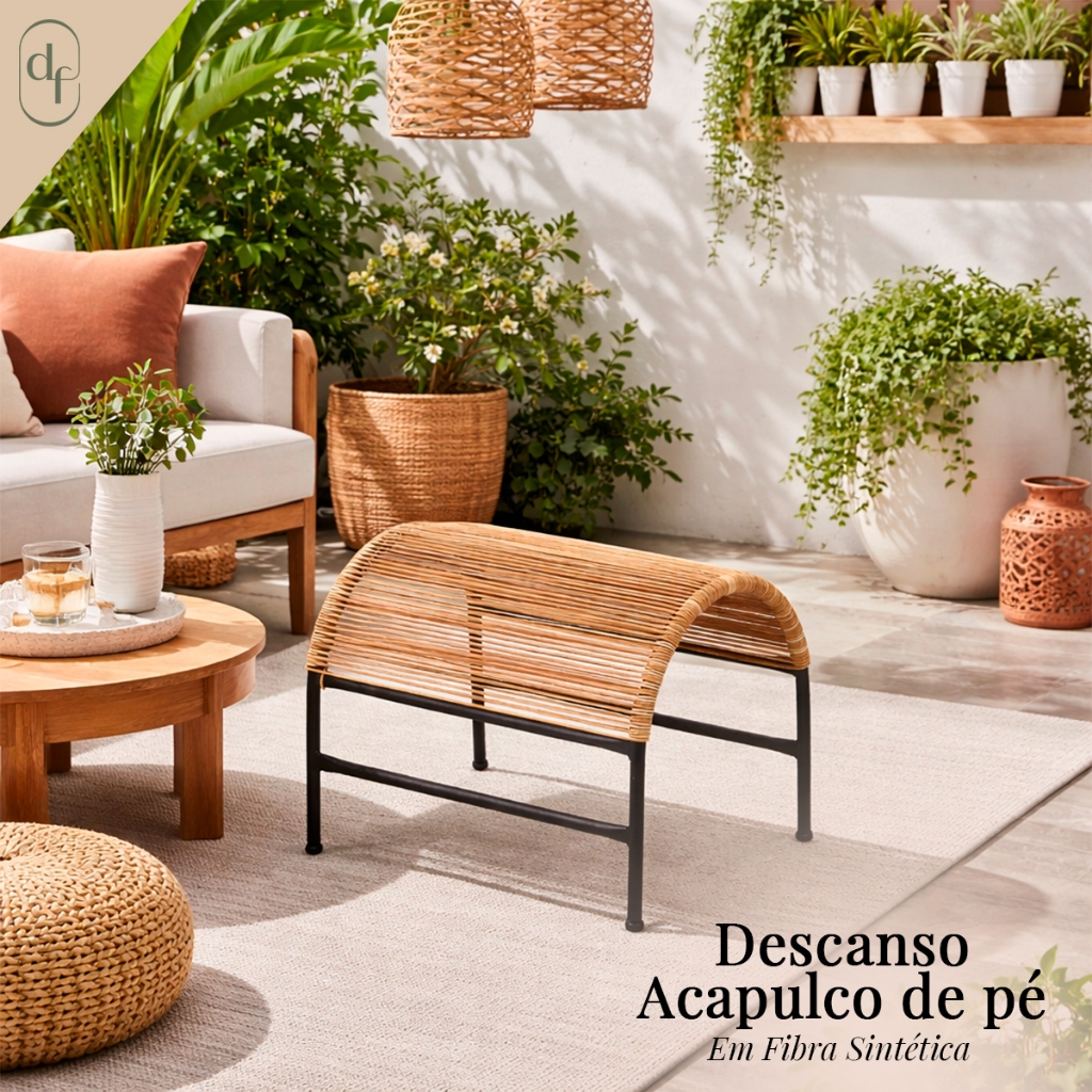 Apoio Para Pés Descanso Ergonômico para Cadeira Acapulco Varanda Jardim Área Externa Fibra Sintética em Oferta na Shopee