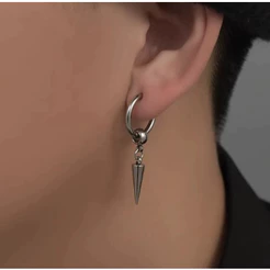 Brinco Punk De Aço Inoxidável Com Pingente Spike