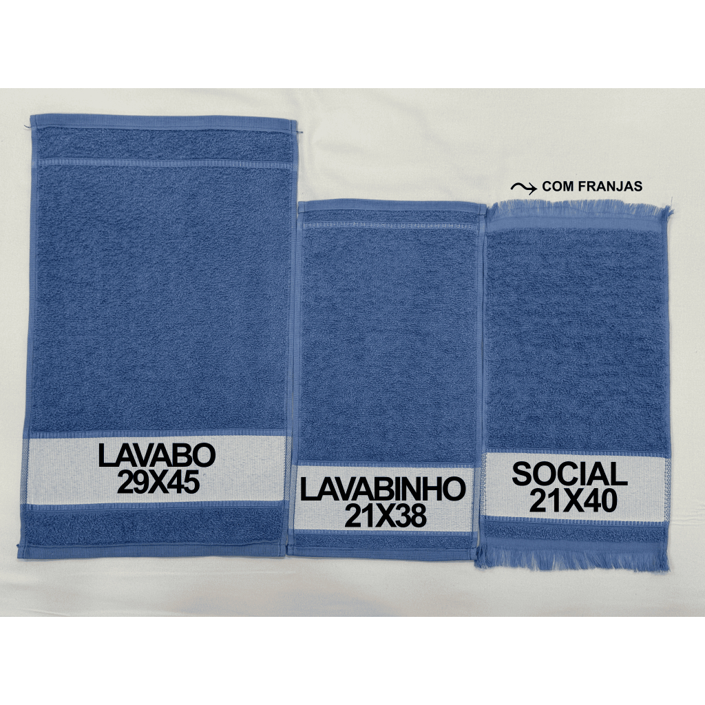 Kit 12 Toalhas de Lavabinho Mão Pequena  Tam 21cm x 38 cm para Estampa Sublimática 350G/M² - Print New