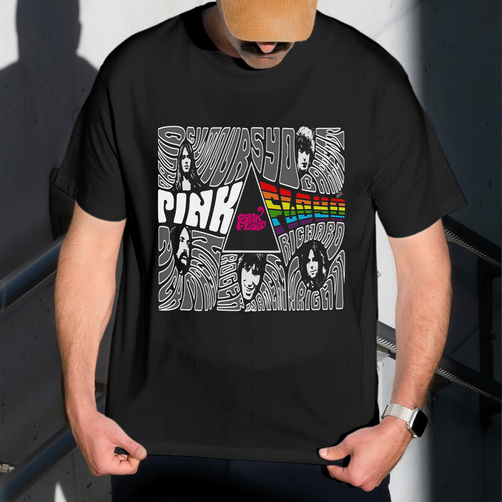 Camiseta Masculina Estampa Pink Floyd 100% Algodão Estilo Conforto Diário Do Tamanho P ao GG