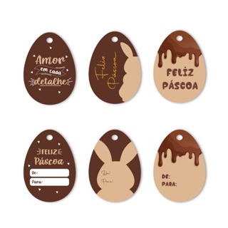 24 tags decorativas sortidos para presentes lembrancinhas ou ovos de páscoa em Oferta na Shopee