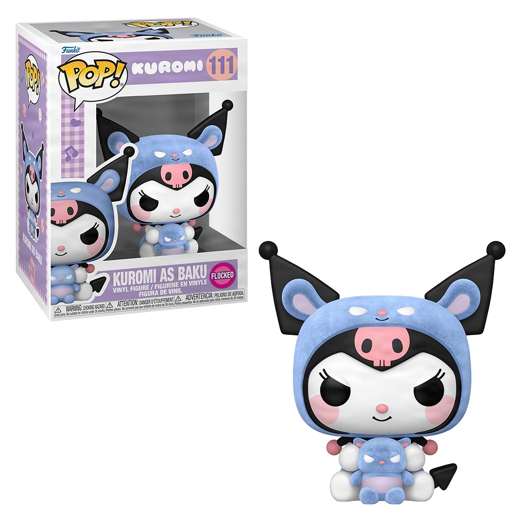 FUNKO POP HELLO KITTY AND FRIENDS - KUROMI AS BAKU (FLOCKED) 111 NOVO ORIGINAL em Oferta na Shopee