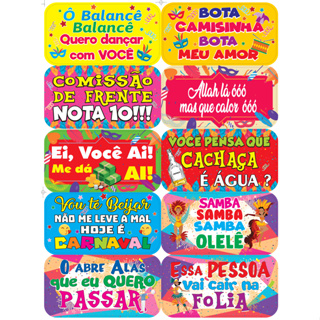 Kit plaquinhas Carnaval c/ 12 unidades em Oferta na Shopee