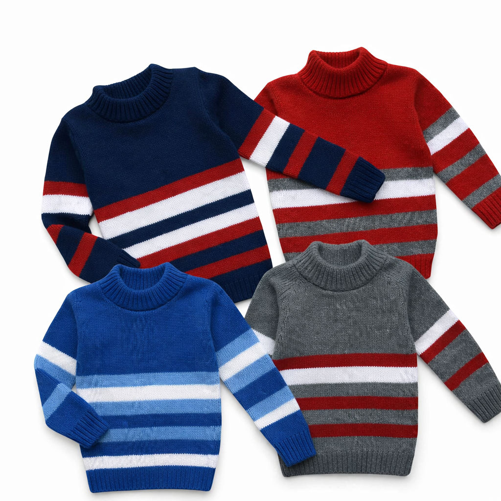 Cacharrel infantil de tricô menino masculino diversas cores manga longa gola alta moda inverno 2 ao 8