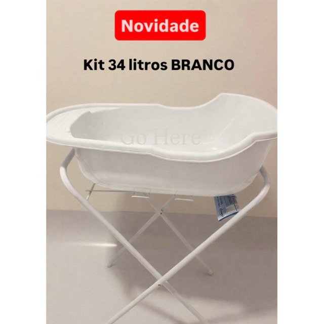 Kit Banho Suporte Com Banheira 34 litros Grande