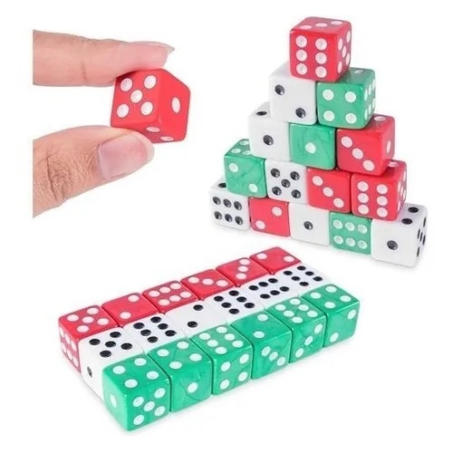 Conjunto Com 12 Dados Coloridos Para Jogos e Tabuleiros 18mm Plástico