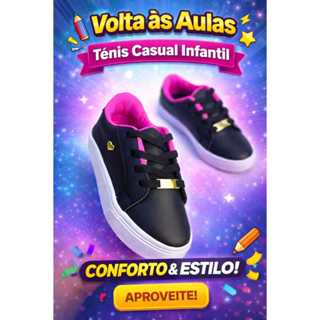 Tênis infantil menina feminino coraçao casual modinha infantil em Oferta na Shopee