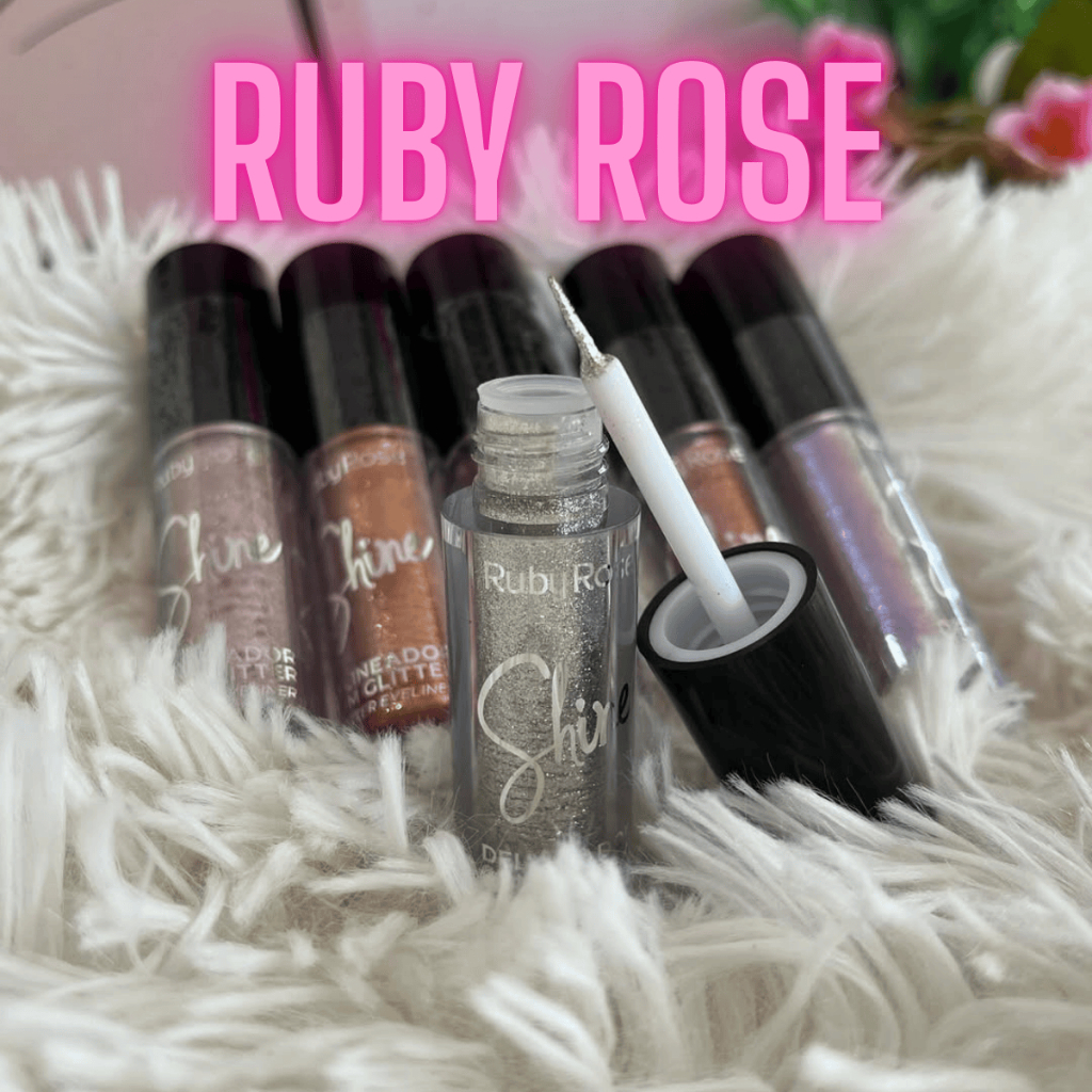 Delineador Sombra Colorido Líquido Glitter Shine Ruby Rose em Oferta na Shopee