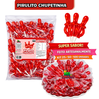Pirulito Chupeta - Chupetinha Vermelho com 25, 50 ou 100 Unidades -  Rei do Pirulito em Oferta na Shopee