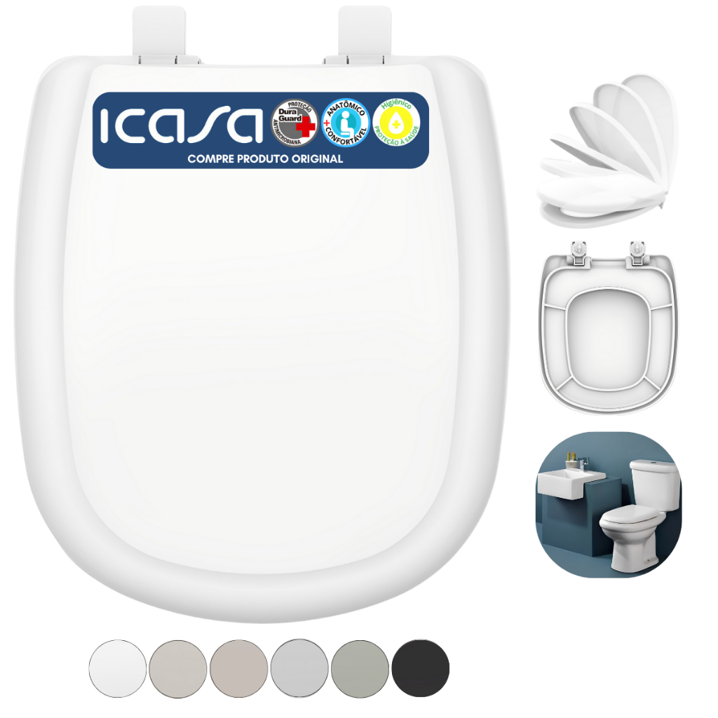 Tampa de Vaso Sabatini para Bacia Icasa Soft Close Fechamento Lento 6lpf