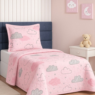 Kit Colcha Cobre Leito Infantil Cama de Solteiro Modelos Bouti 1,60x2,40m Dupla Face 2 Peças C/ Viés Menino e Menina em Oferta na Shopee