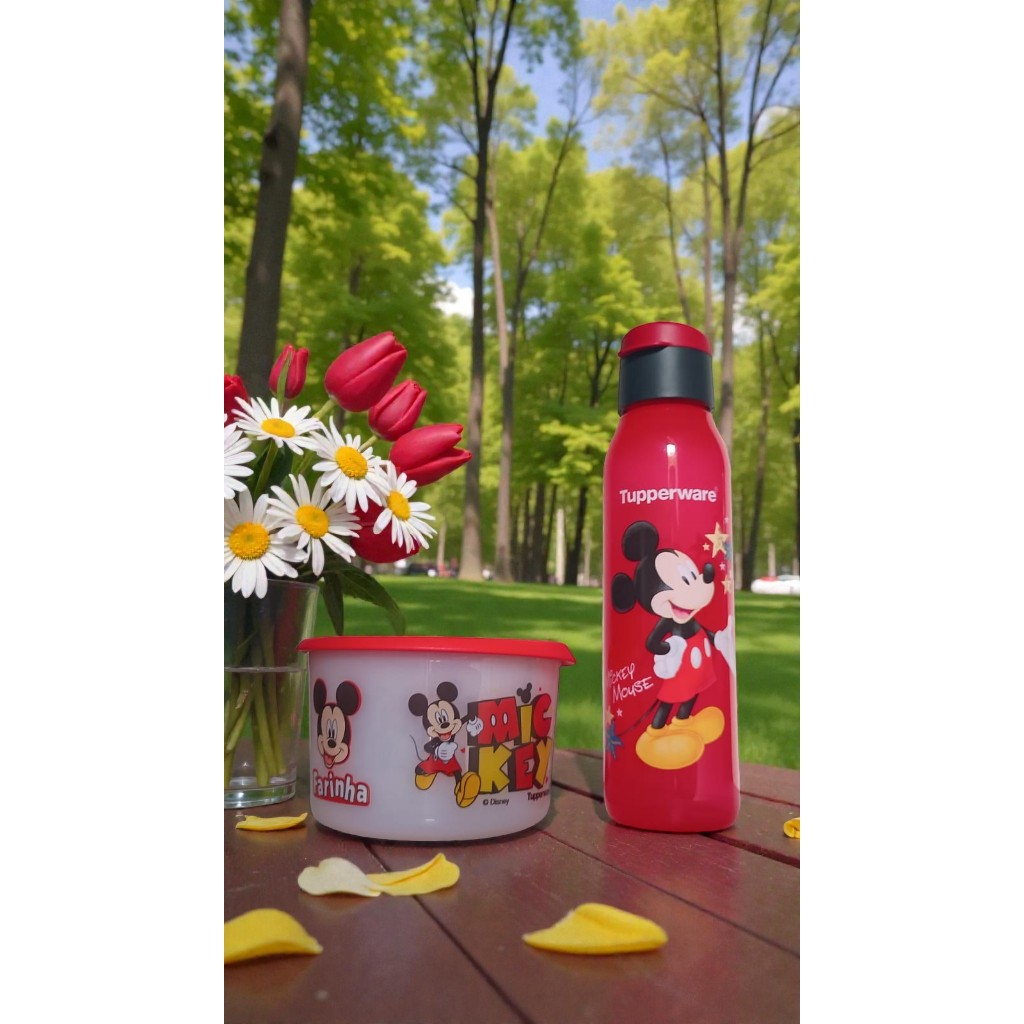 KIT Garrafa Quadrada + Porta Sanduíche Minnie Disney® TUPPERWARE®