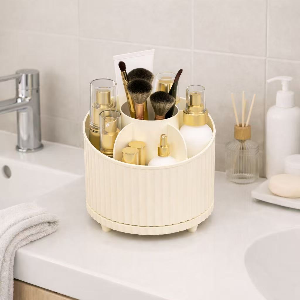 Organizador Giratório para Cosméticos, 360° Rotação, Design Aberto, Multiuso para Banheiro e Quarto SALA