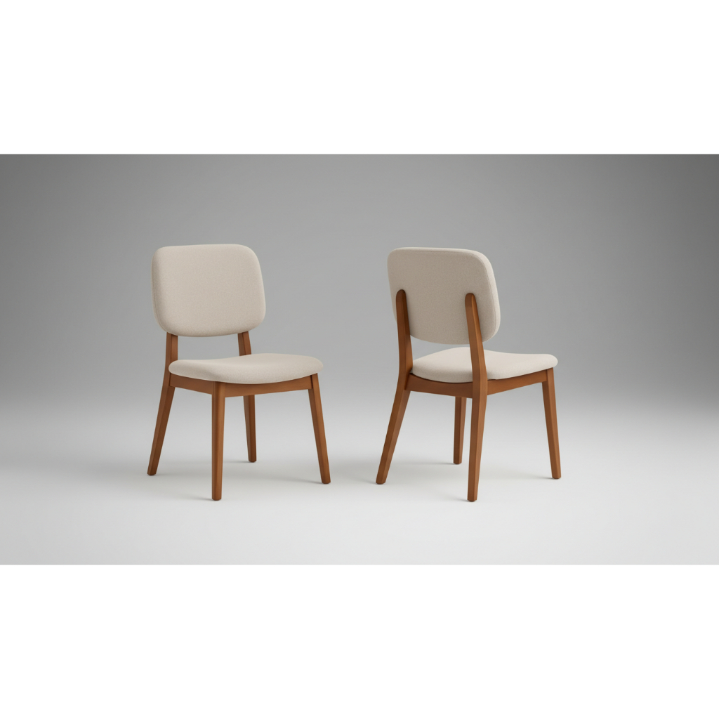Kit 2 Cadeira de Jantar Detroit Estrutura Madeira Eucalipto Estofada Linho Sala de Estar Ergonômica Luxo em Oferta na Shopee