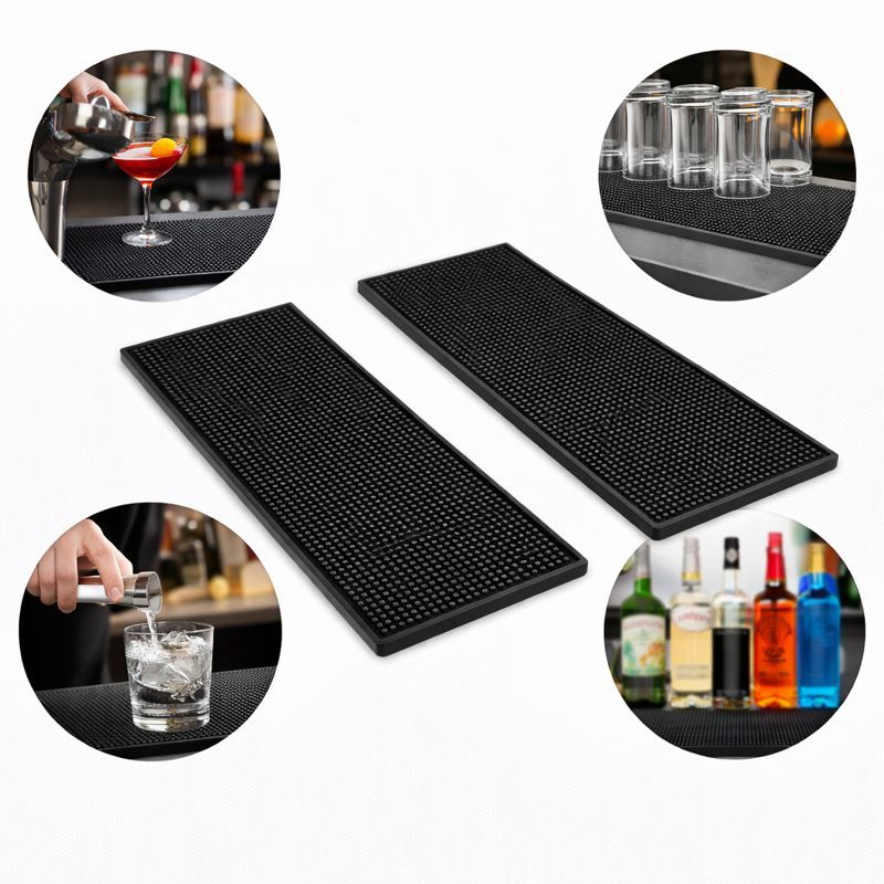 Kit 2 Tapete Barman Escorredor Porta Copo Drinks 30x45