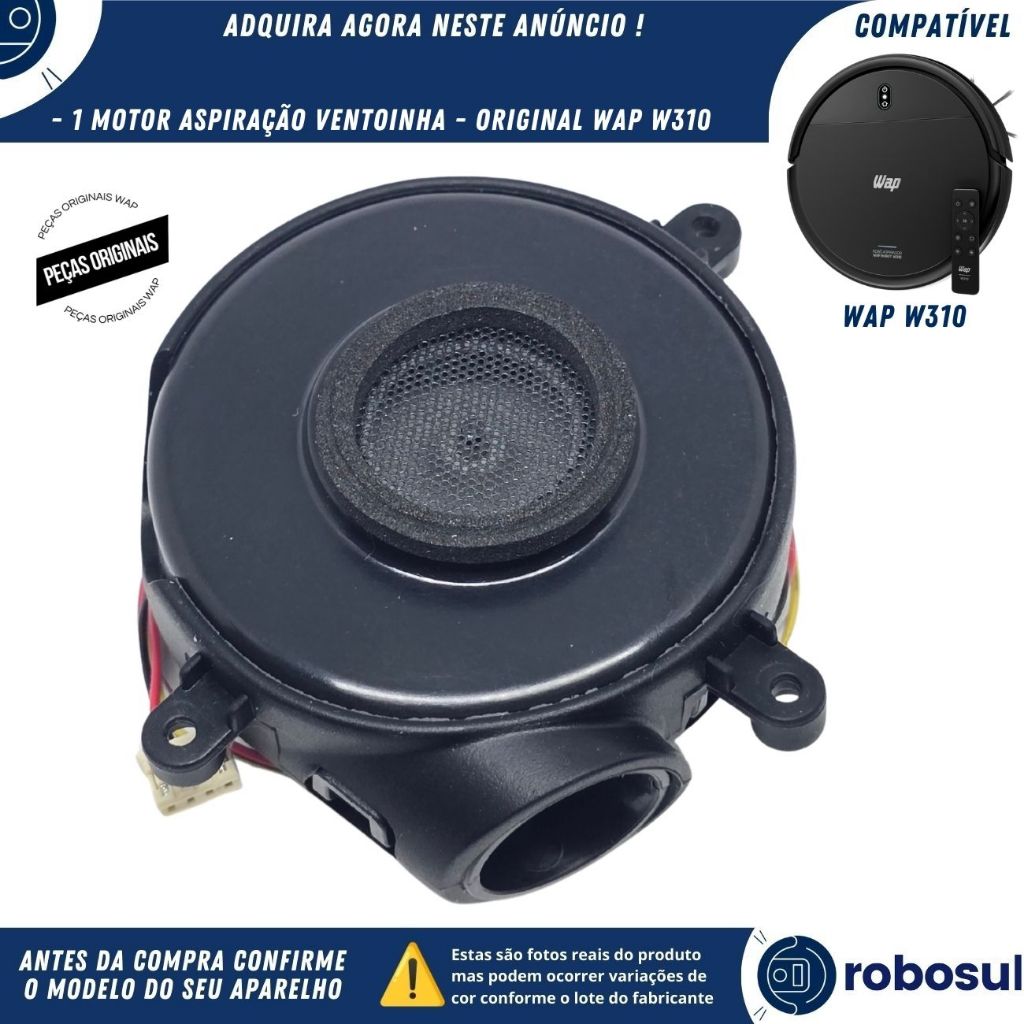 Motor de Aspiração Ventoinha Original Para Robô Aspirador Wap Robot W310