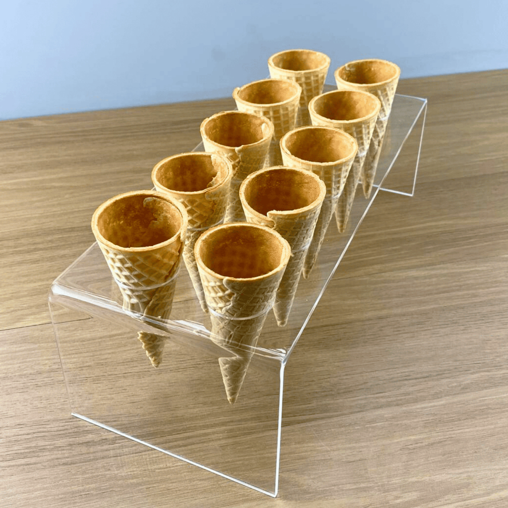 Suporte Casquina Sorvete Temaki Pizza Cone Acrílico 10 Furos Buffet Festas Restaurantes em Oferta na Shopee