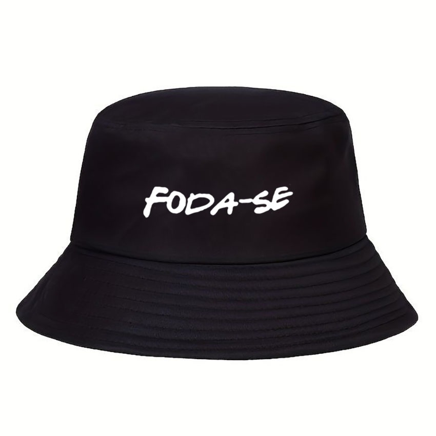 Chapéu Bucket Hat Panamá unissex Frase Fodase moda skate Street Varias cores