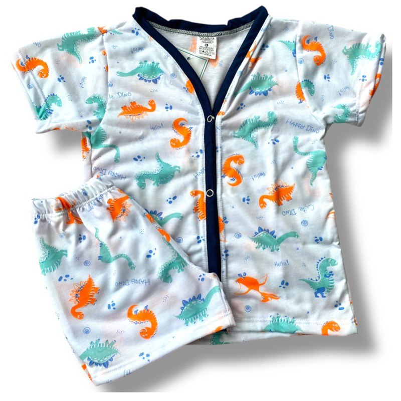 pijama americano infantil bebê menino e menina  botões manga curta verão em Oferta na Shopee