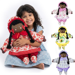 Boneca De Pano Negra Grande 55 Cm Decoração Quarto, Festas e Nichos