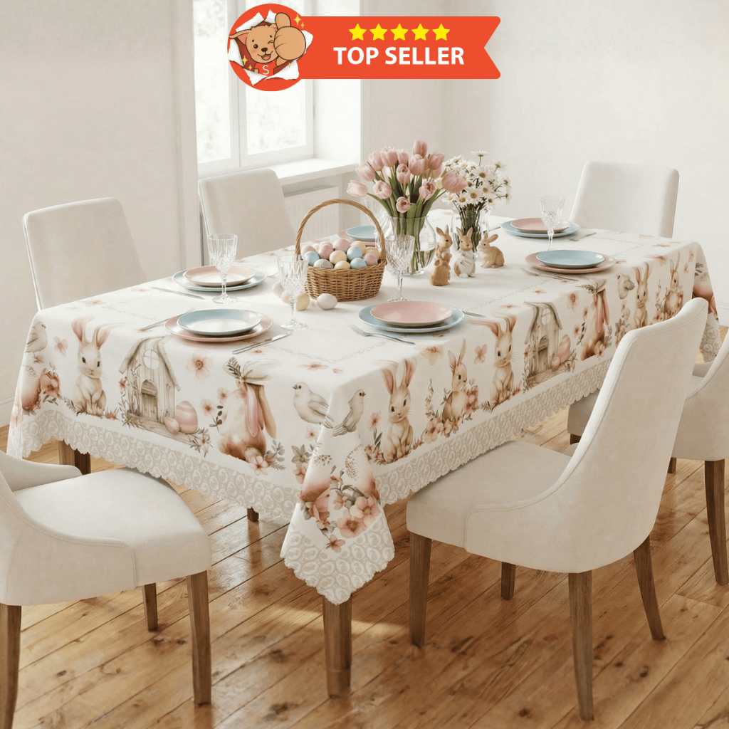 Toalha de Mesa 6 Lugar Pascoa Retangular Luxo | Tecido Premium | Alta Qualidade - ACABAMENTO PREMIUM em Oferta na Shopee