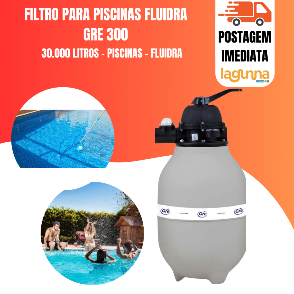 Filtro Gre 300 Para Piscina Até 30.000 Litros Gre By Fluidra