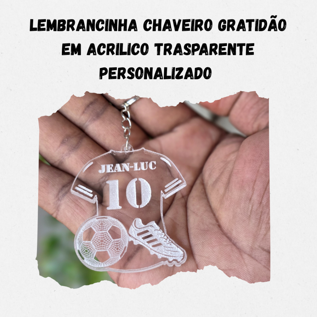 Chaveiros Acrílico Futebol – Lembrancinha de Aniversário Chaveiro Personalizado Camisa Time Nome