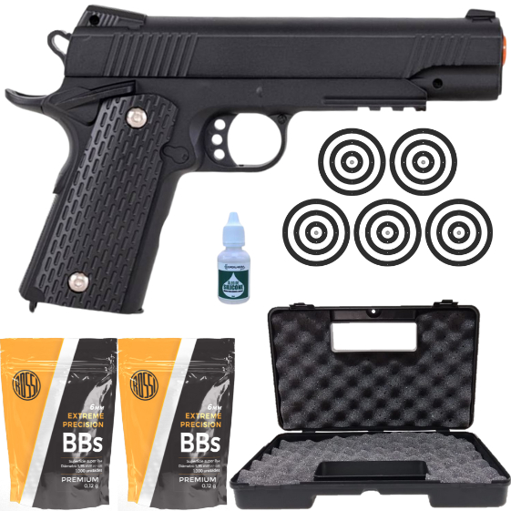 Pistola de Airsoft VG 1911-V13 BK Metal Mola 6mm + Escolha seu kit em Oferta na Shopee