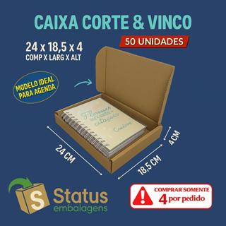 50 Caixas de Papelão  Medidas Internas 24x18,5x4- Correios  - IDEAL PARA AGENDA em Oferta na Shopee