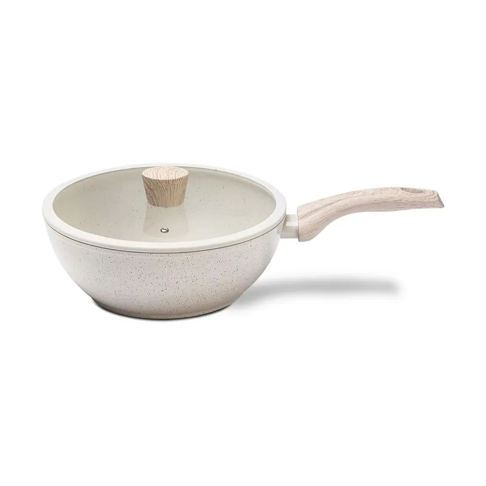Frigideira alta Wok Com tampa Sirius 28cm 3,4 L Inducao Brinox Vanila
