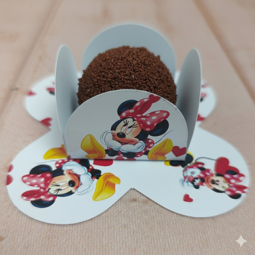 Forminha de Doce Minnie Vermelha para Festa Infantil – Decoração de Aniversário –Forminha Brigadeiro Personalizada