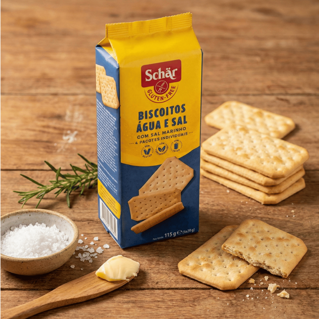 Biscoito Água e Sal Snackers 115g Schar em Oferta na Shopee