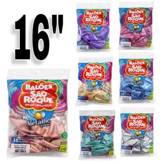 Balão Metalizado São Roque N°16 - Festas e Aniversários- 10 unidades/pacote em Oferta na Shopee