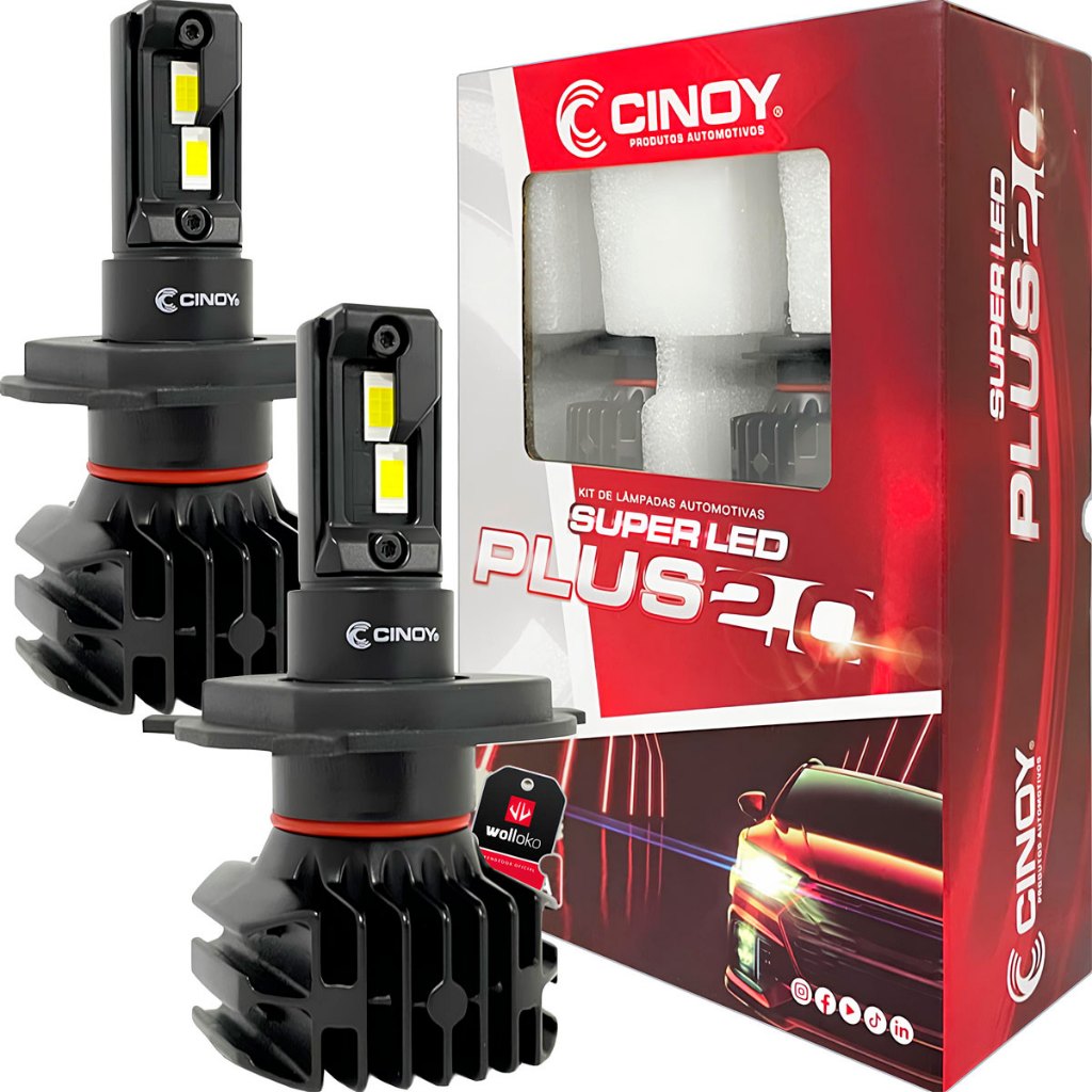 Lampada Ultra Led Cinoy H1 H3 H4 H7 H8 H9 H11 H13 H15 H16 H27 HB3 HB4 6500k 12000 Lumens em Oferta na Shopee