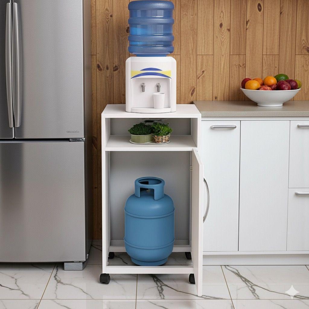 QUEIMA DE ESTOQUE - Armário de Cozinha com Compartimento para Botijão – Estrutura em MDP