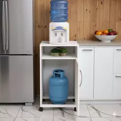 QUEIMA DE ESTOQUE - Armário de Cozinha com Compartimento para Botijão – Estrutura em MDP
