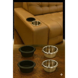 Kit Porta Copos Embutido Para Sofá Preto ou Cromado Suporte Para Copo Lata Garrafa Acessório Para Estofado Braço de Sofá