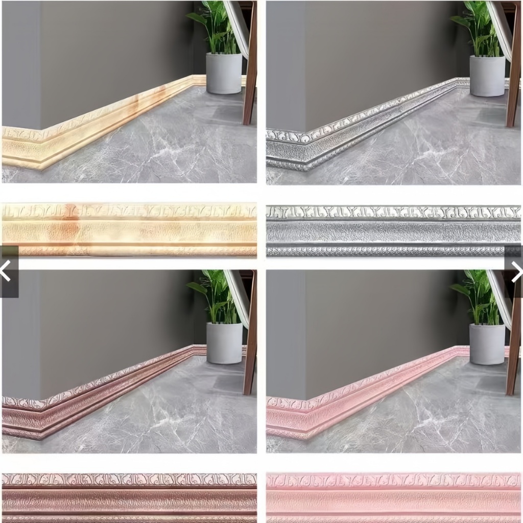 Tiras De Borda De Parede De Espuma 3D-Rodapé De Impermeável Autoadesivo Para Decoração De Casa 2.3 M