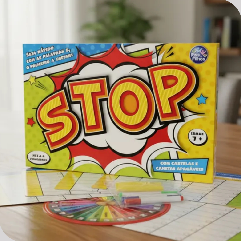 Jogo Stop Criança Familia Educativo Diverção Brinquedo Pais e Filhos